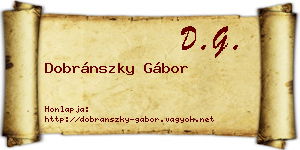 Dobránszky Gábor névjegykártya
